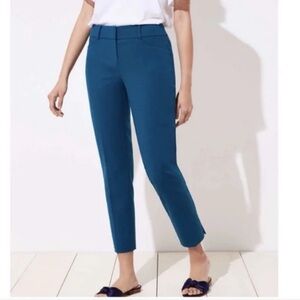 LOFT The Riviera Dress Pant Ankle Length Julie Fit in Teal Size 14